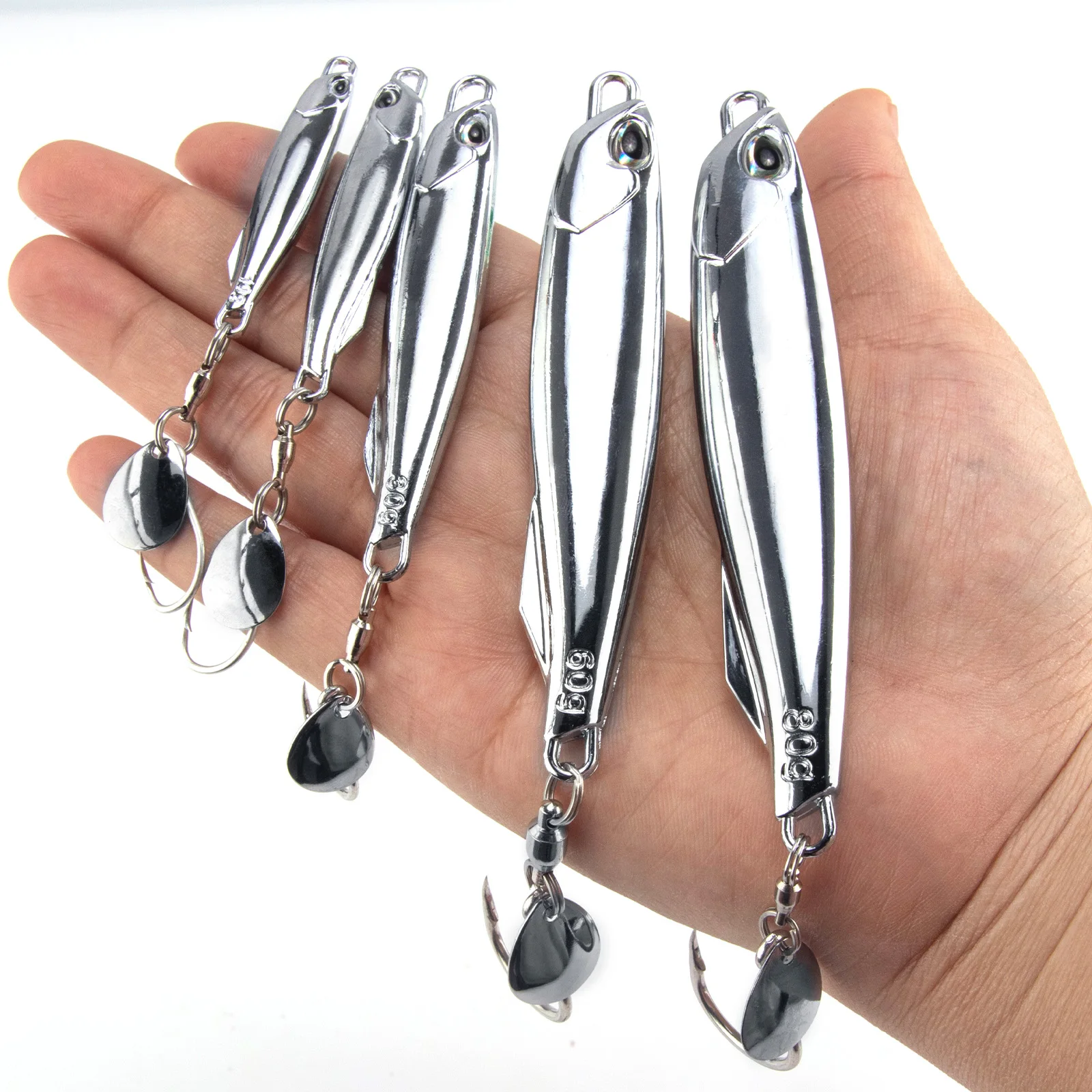 Cucharas jigging vertical diamante para caballa, bacalao y lucio