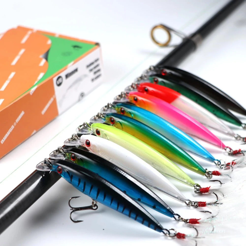 Señuelo Crankbait Larser Minnow 9cm – Anzuelo de plumas para lubina - imagen 5