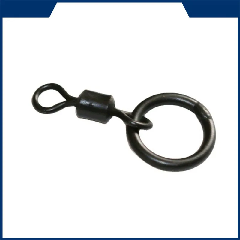 Anillo de pesca de carpa, 50 piezas, giratorio a presión con anillo sólido, aparejo de pelo, cambio rápido, Chod, aparejo con bisagras, accesorios de herramientas de pesca - imagen 4