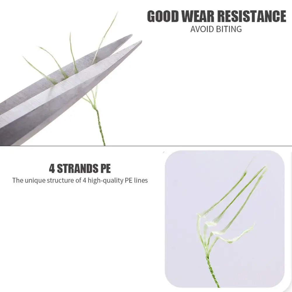 Angryfish-sedal de pesca Pe, 300m, 4 hebras trenzadas, antimordedura, súper fuerte, herramientas de aparejos de pesca - imagen 4