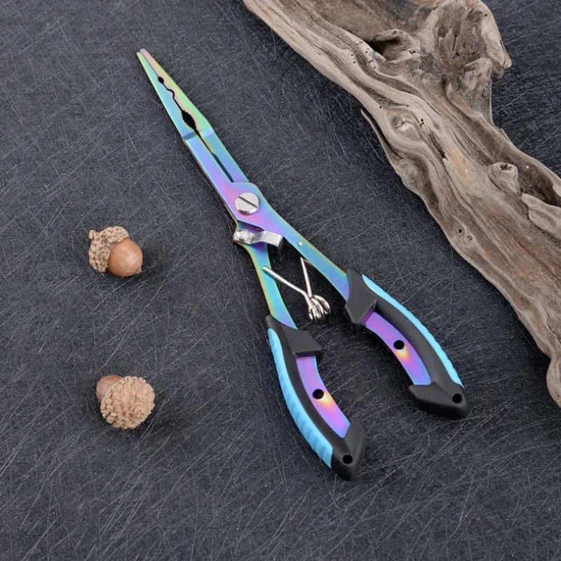 Alicates de pesca multifuncionales de 1 pieza, cortador de línea de acero inoxidable de 3 colores, abridor de anillos portátil, herramientas de pesca - imagen 4
