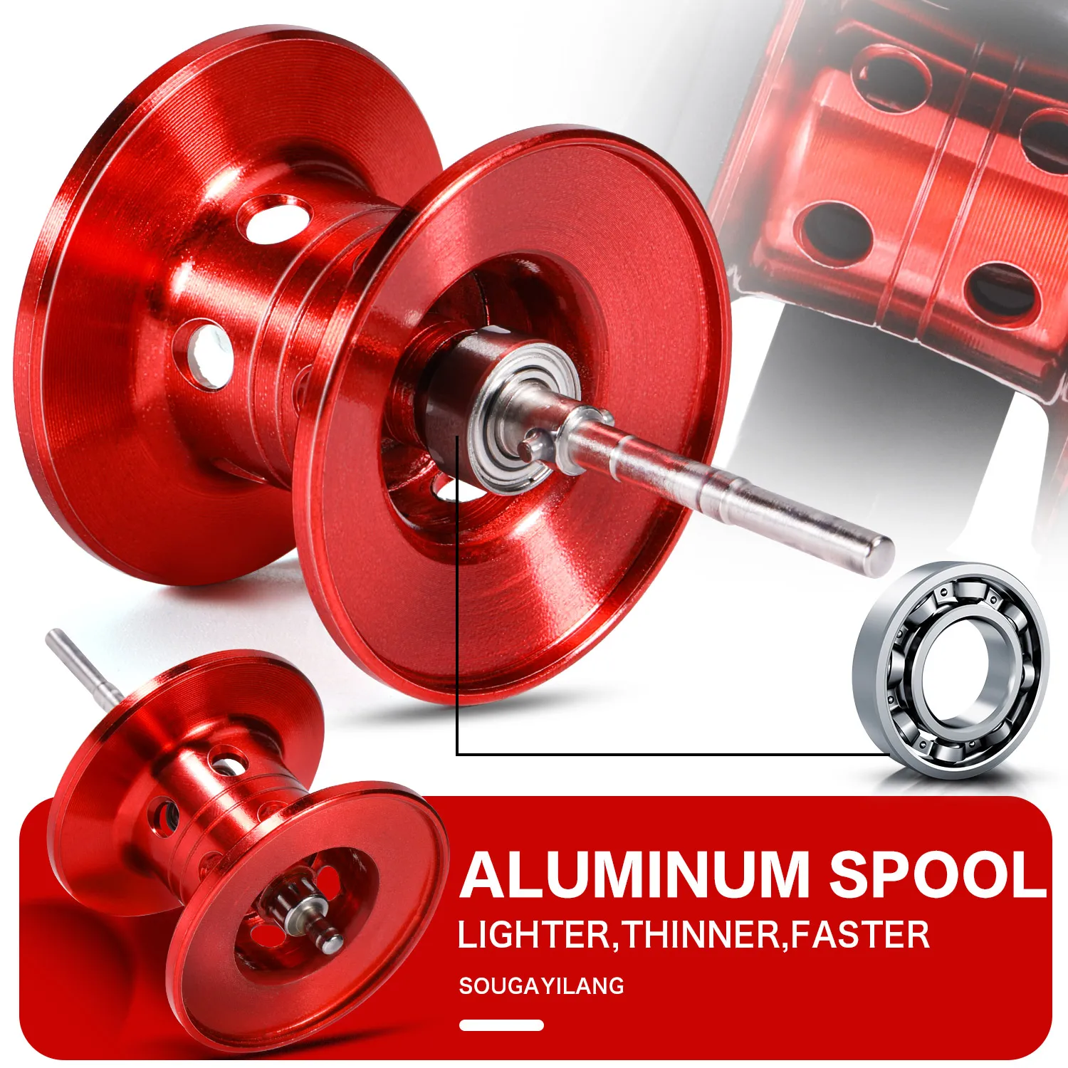 Carrete de Pesca Sougayilang Baitcasting 7,2: 1 relación de engranaje arrastre máximo 8kg carrete de fundición de cebo con carrete de aluminio para Pesca de agua dulce - imagen 4