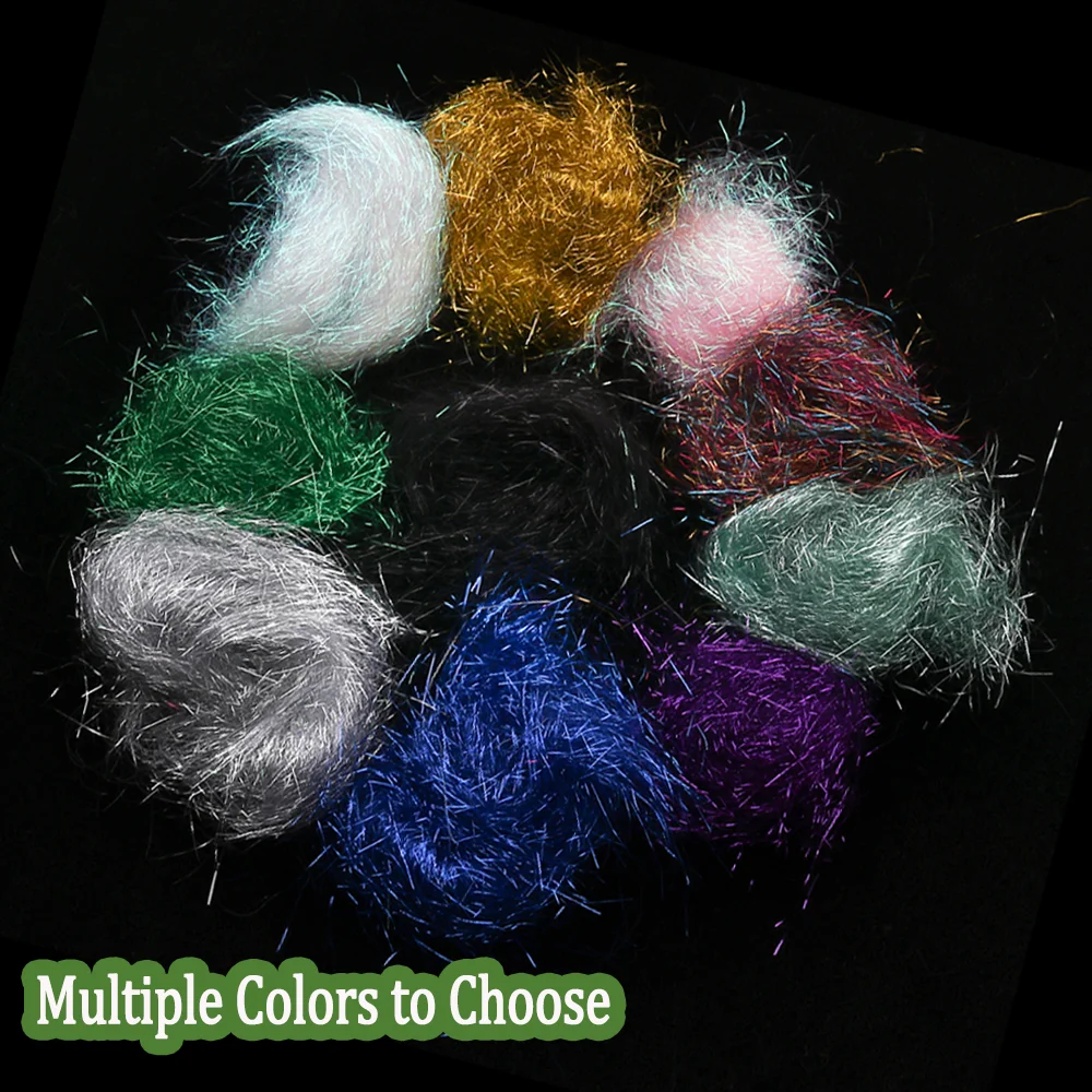2 paquetes de fibra de doblaje de hielo de 6,5 cm de largo, Material de atado de moscas, ala de hielo Flash para serpentinas, cebo, pececillo, señuelo de trucha, pesca en agua salada - imagen 4