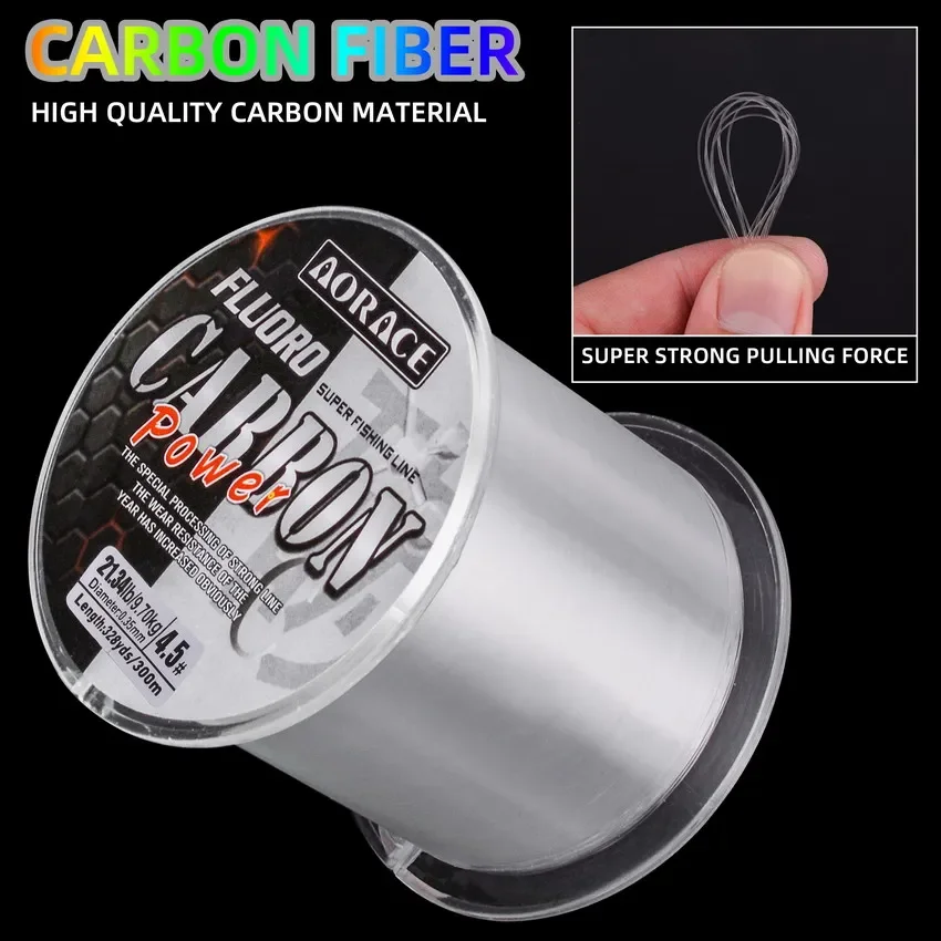 Línea de pesca con revestimiento de fluorocarbono Aorace de 500M, línea líder de monofilamento de fibra de carbono de 4,1 LB-34LB, línea de hundimiento para pesca de carpa - imagen 4