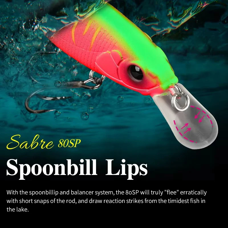 TSURINOYA Schorsing Minnow 80SP 3.15in Vissen Lokken Sabre 80mm 10.3g Lange Castinig Shiner Shad Bass Pike Hard Baits Jerkbait - imagen 4