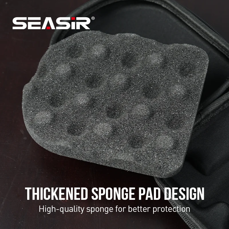 SEASIR Commando patrón de fibra de carbono Baitcasting bolsa de carretes de pesca Eva bolsa de aparejos de carrete impermeable - imagen 5