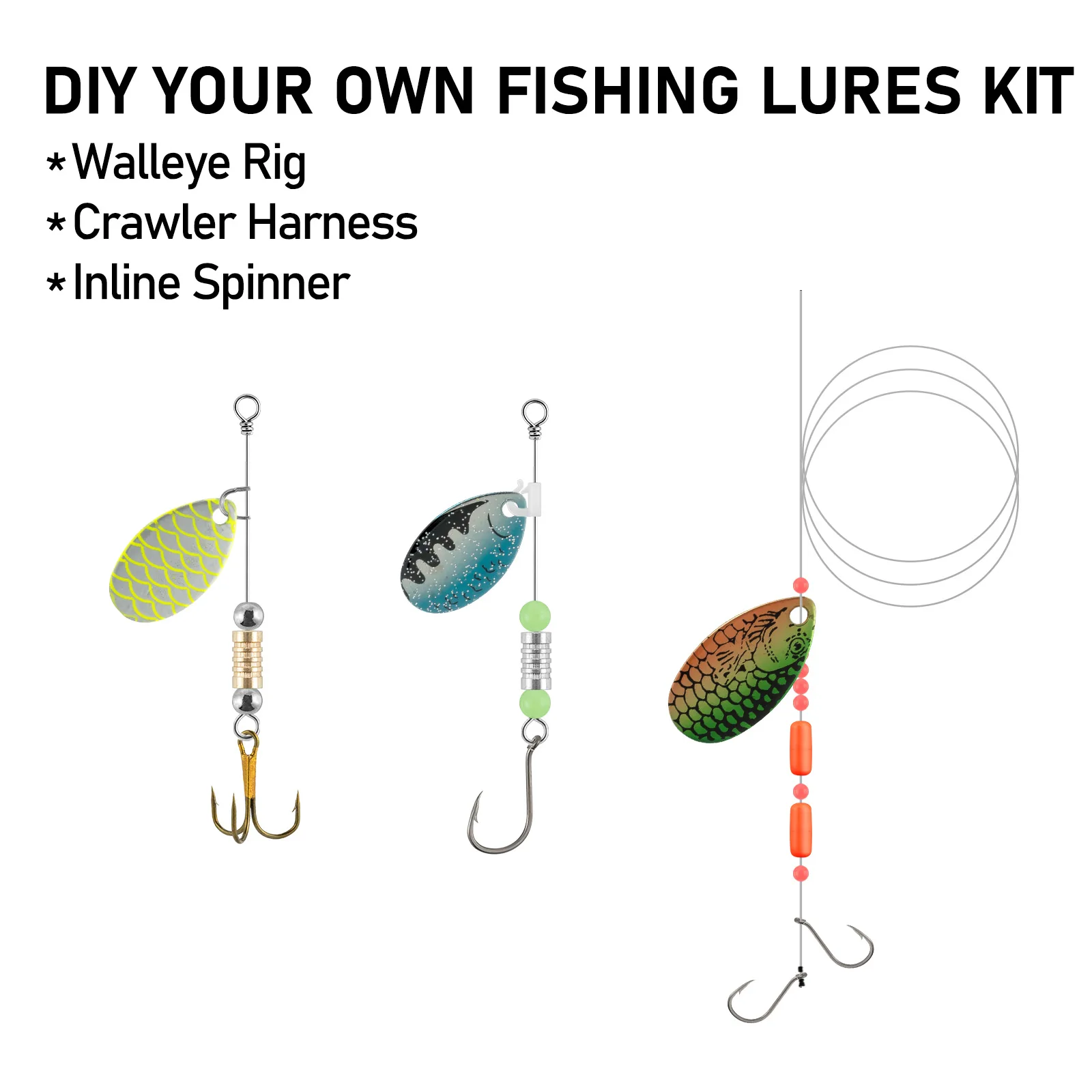 Spinnerbait hoja Indiana para trucha y walleye – señuelo agua dulce