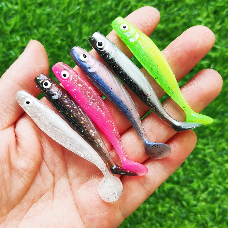 MUKUN-SEÑUELOS DE PESCA DE 10 piezas, 6cm/2g, Lucio, Zander, Predator, ojos 3d, señuelo suave