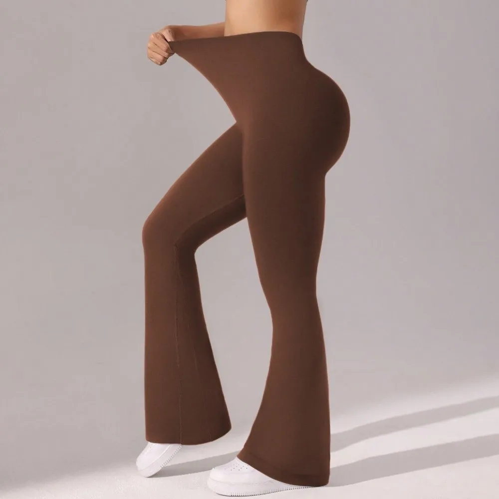 Pantalones deportivos de Yoga con cintura en V, mallas deportivas elásticas para levantamiento de cadera, mallas transpirables de cintura alta para Yoga, mallas sin costuras para entrenamiento - imagen 4