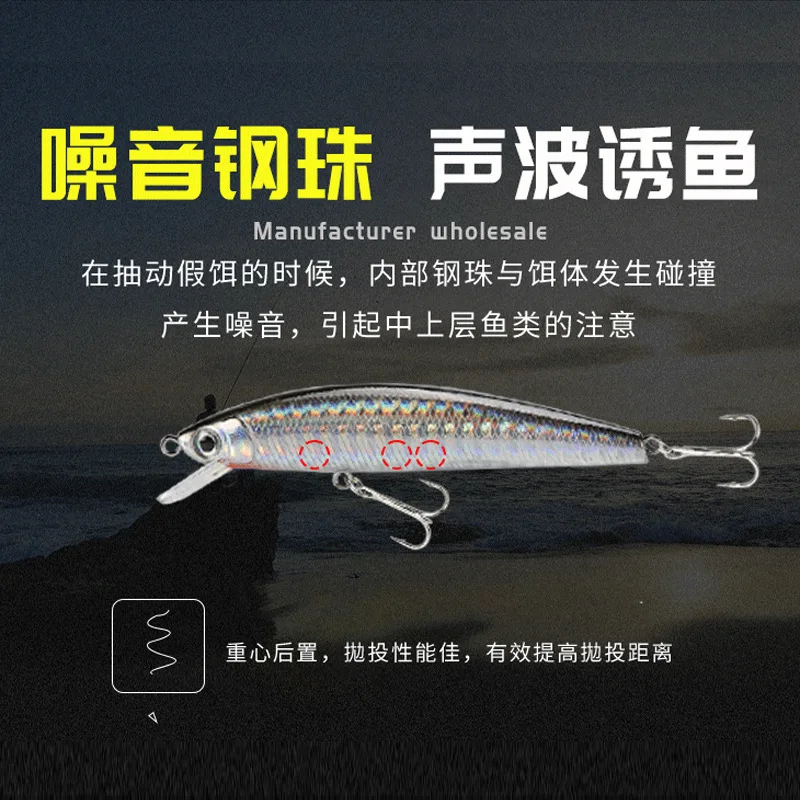 Señuelo duro tirano Mino de segunda generación, cebo duro de carretera, subcebo de agua dulce, Boca de urdimbre, pez amarillo, suspensión dura de largo alcance, 12cm, 7g, nuevo - imagen 3