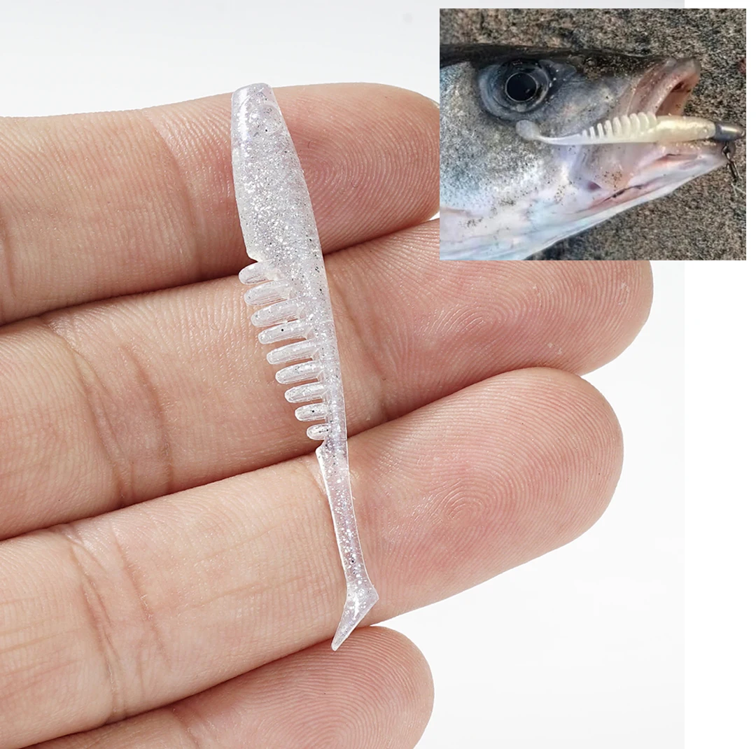 SUNMILE-cebo suave de pesca, cebos artificiales de gusano, 5,5 cm/0,8g, 10 Uds., Wobblers de pesca en roca, Leurre Souple, perca, trucha, lubina - imagen 5