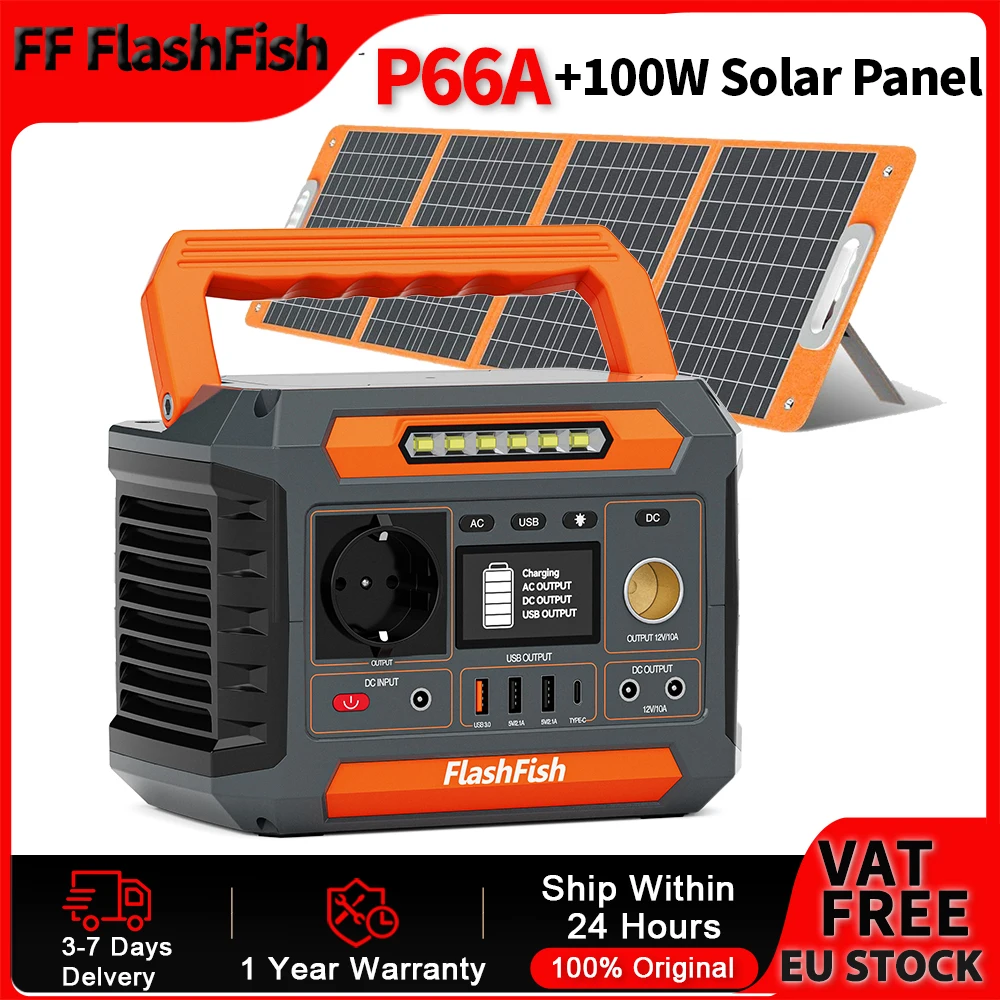 FF Flashfish P66A Estación de Energía Portátil 200W con Panel Solar
