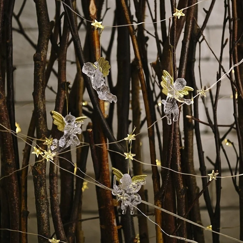 4 Uds. Colgante de Ángel transparente de Navidad creativo nuevo colgante de Ángel pequeño adorno de árbol de Navidad - imagen 5