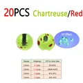 20pcs ChartreuseIRed