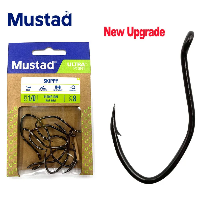 Nueva actualización, nuevo embalaje Mustad 412NP-BN anzuelo en J, anzuelo de pesca de alta resistencia, suministros de pesca - imagen 5