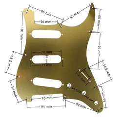 Golpeador aluminio Strat SSS – Pickguard Stratocaster plateado negro