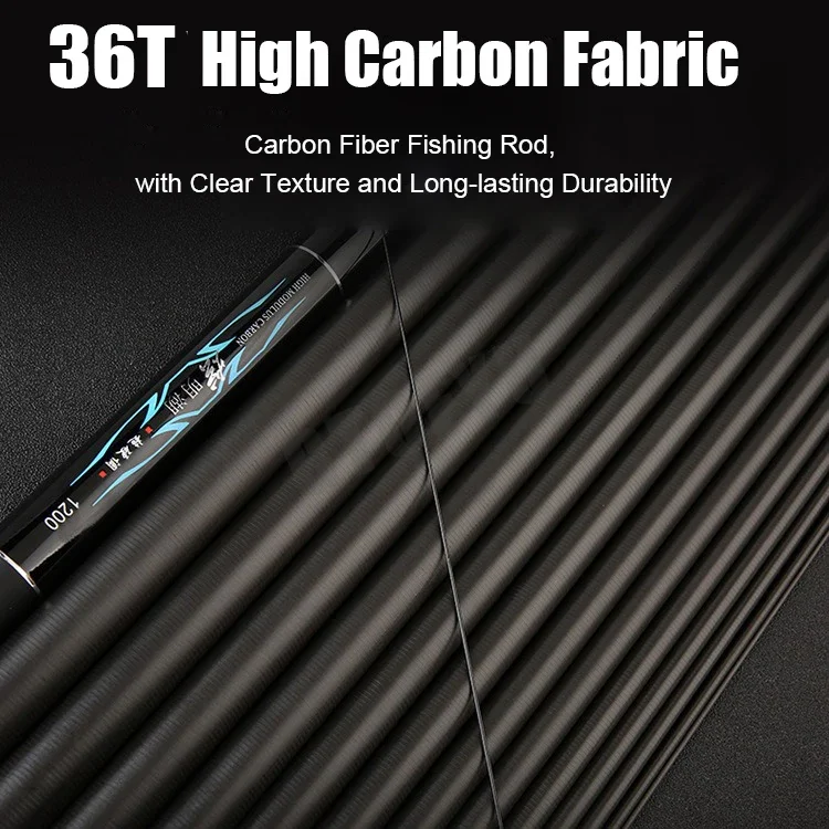 Caña de pescar de mano de fibra de carbono dura, súper ligera, larga, telescópica, para carpa, río, lago, 8M/9M/10M/11M/12M/13M - imagen 3