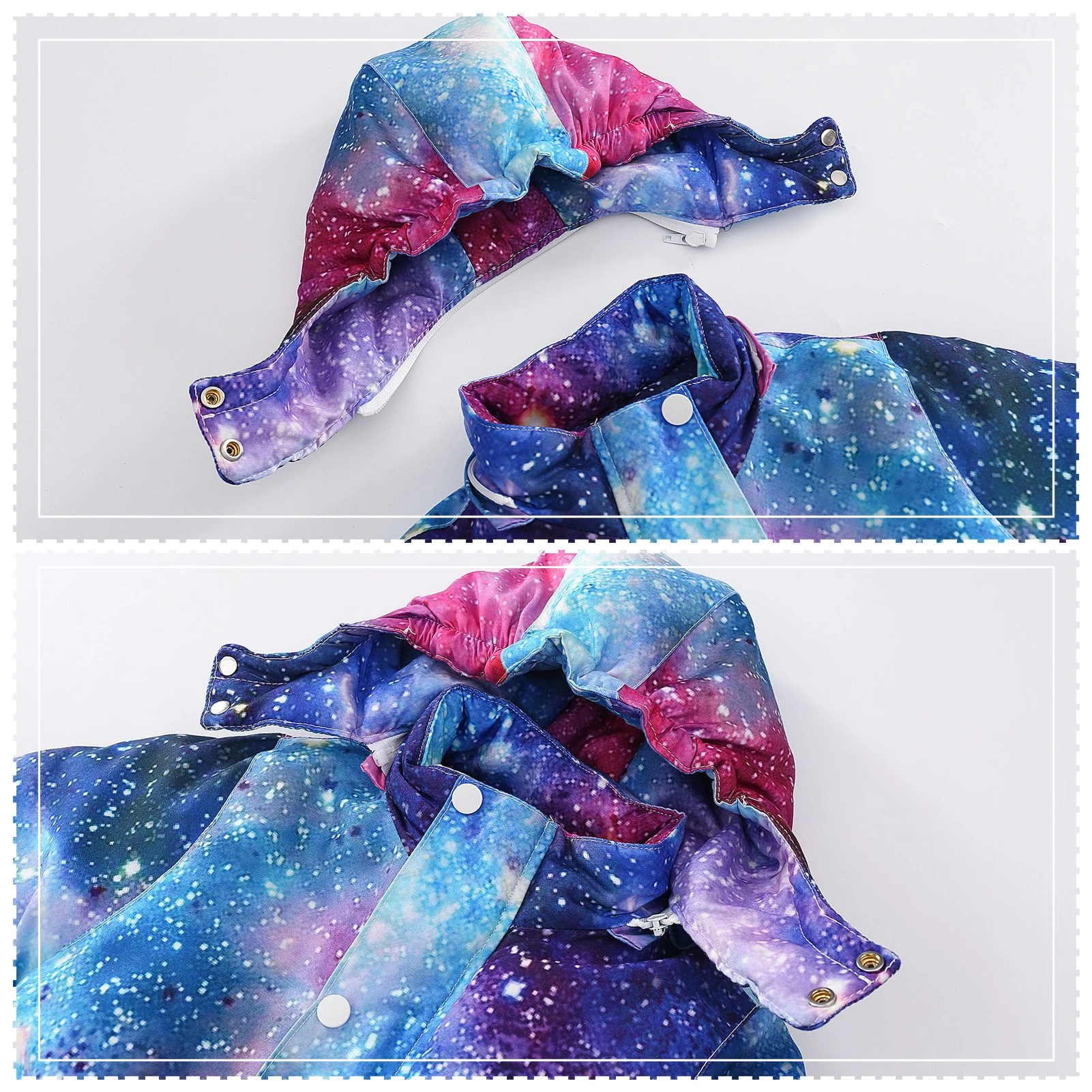 Traje de nieve impermeable estampado con capucha para invierno - imagen 3