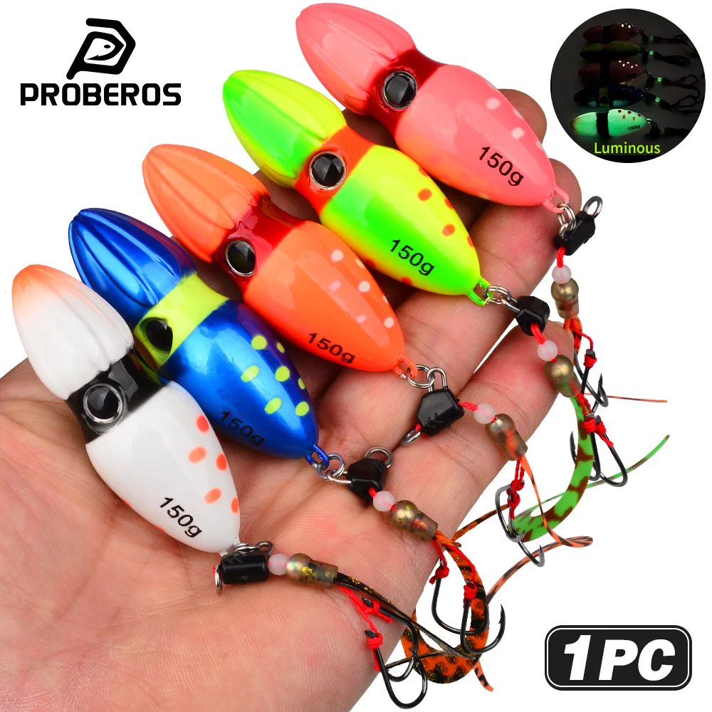 Jig Deslizante Proberos Calabaza – Anzuelo Mariposa con Falda Luminosa