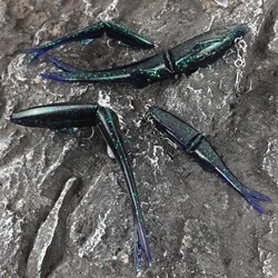 Señuelos blandos deslizantes para lubina Free Fisher con anzuelo articulado