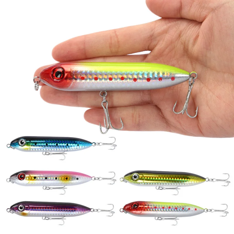 Señuelos de Pesca con lápiz flotante, 96mm, 12,2g, cebo Artificial de agua superior, Wobbler de Pesca para carpa, equipo de Swimbait para caminar al perro - imagen 2