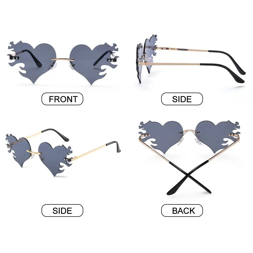 Accesorios Protección UV400 Favor de fiesta Gafas de corazón Gafas de sol sin montura Gafas de sol para mujer Gafas de sol de corazón - imagen 4