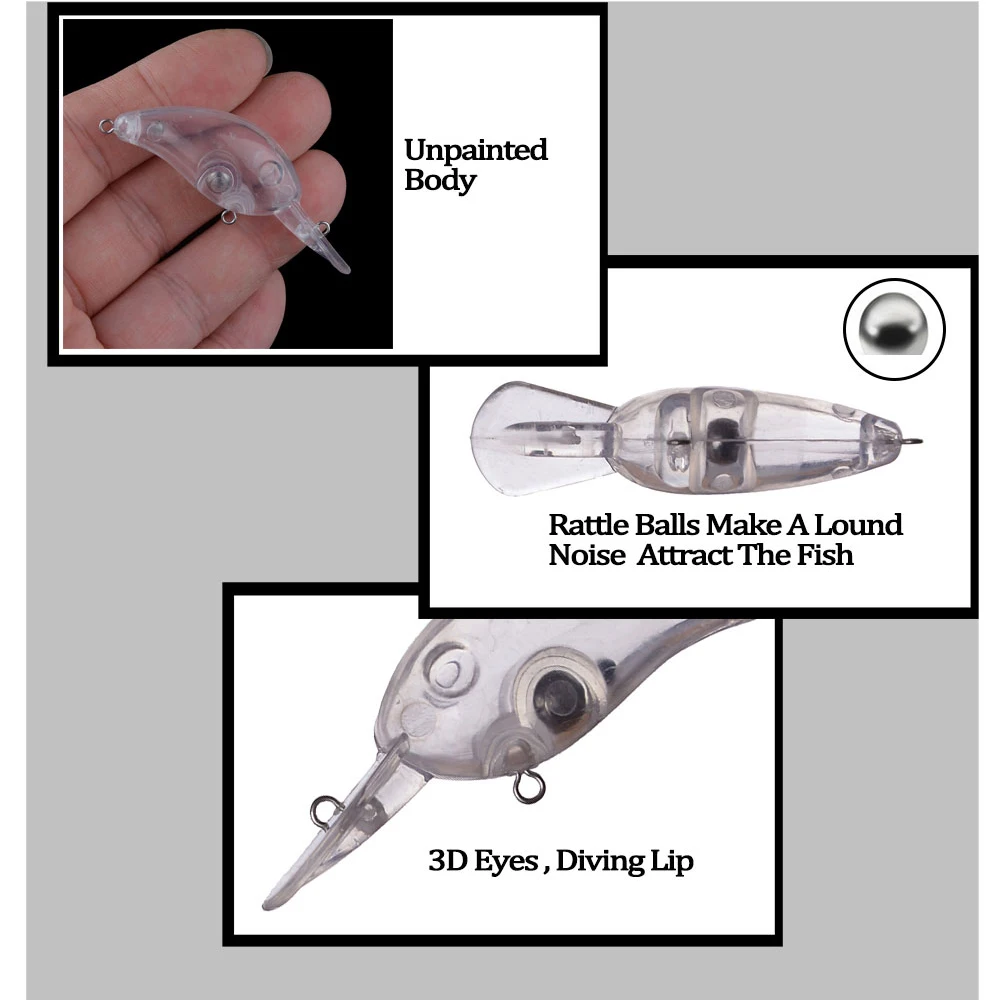 Chan'sHuang Señuelo Crankbait Transparente con Sonajero Flotante - imagen 4