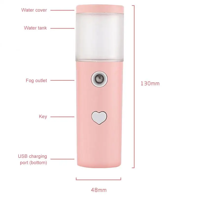 Nano pulverizador de reposición de agua, Humidificador portátil de oficina con pulverizador en frío, herramienta para el cuidado de la piel facial, Mini USB - imagen 4