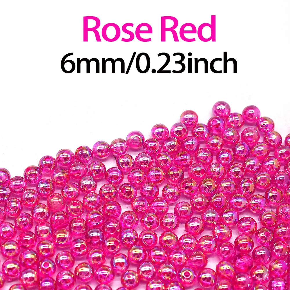 MNFT 100 piezas de cuentas de plástico para aparejos de pesca, cuentas de plástico de 6MM - imagen 4