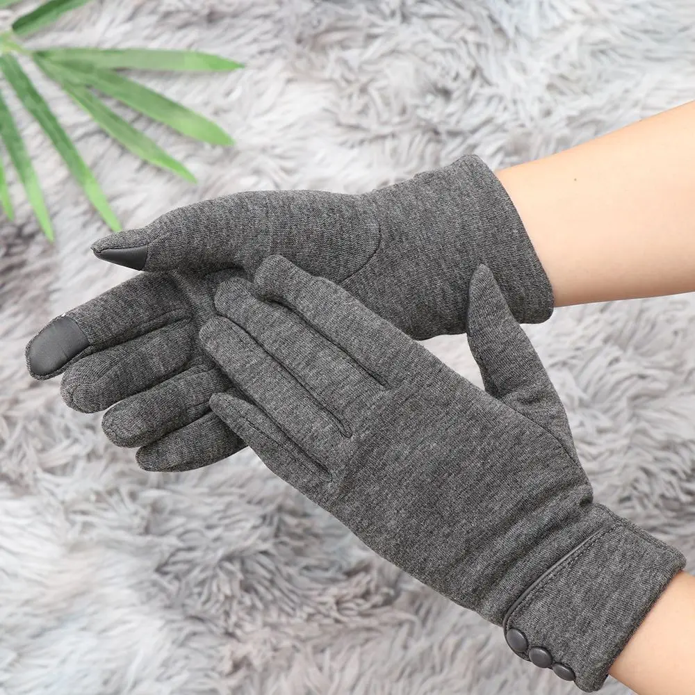 Guantes de esquí cálidos a prueba de viento para mujer, manoplas para conducir, guantes para pantalla táctil, además de terciopelo - imagen 2