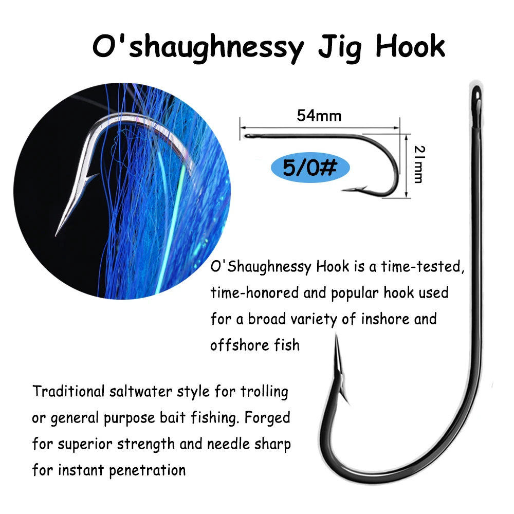 Elllv-Serpentinas de agua salada, cebo suspendido para peces, pececillos, anzuelo fuerte, señuelo de pesca grande, cebo para trucha, lubina, 5/0 # - imagen 4