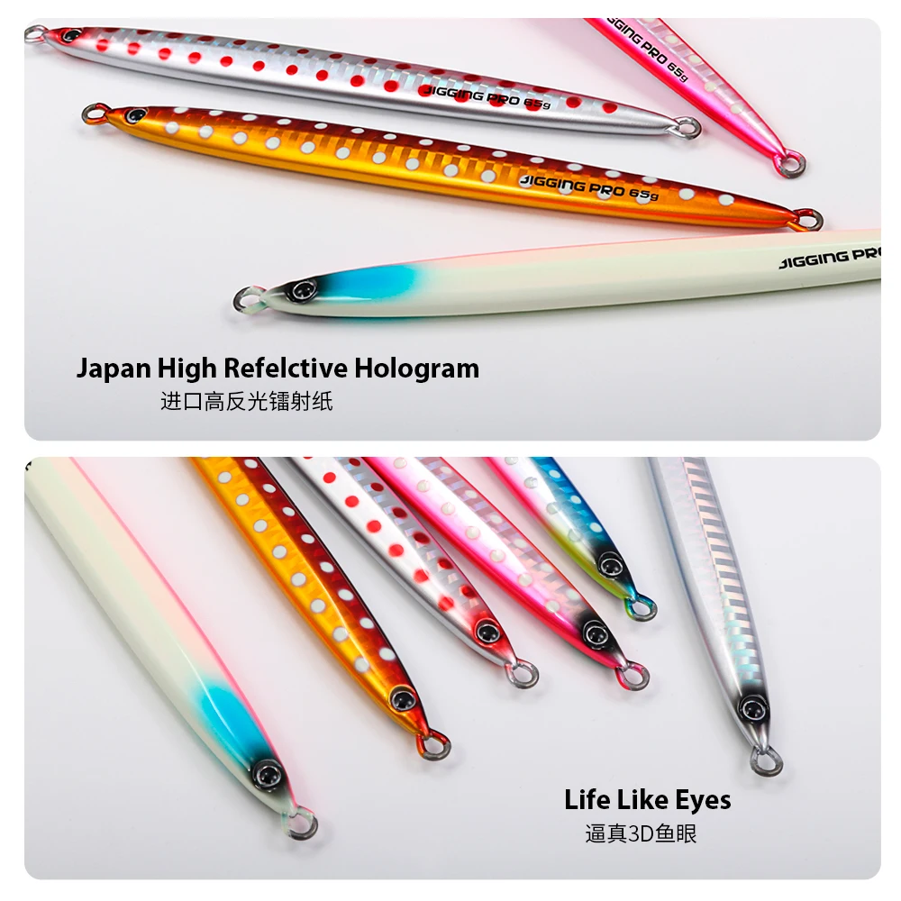 JIGGING PRO Gekito Jig Strike 45g 65g 85g plantillas de fundición larga plantilla de Metal señuelo de pesca pesca en barco costero cebo de pesca de agua de mar - imagen 4