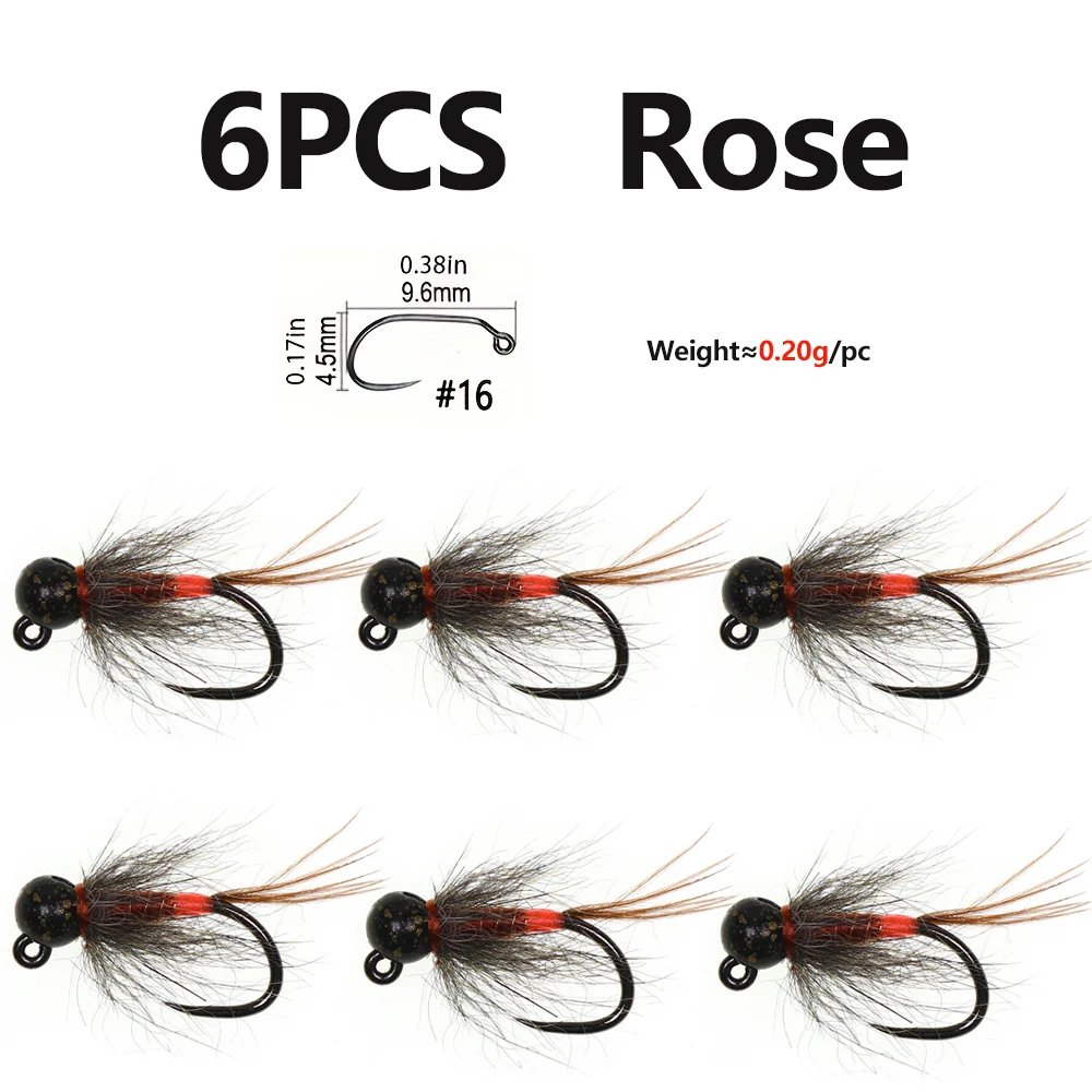 6PCS Rose Size16