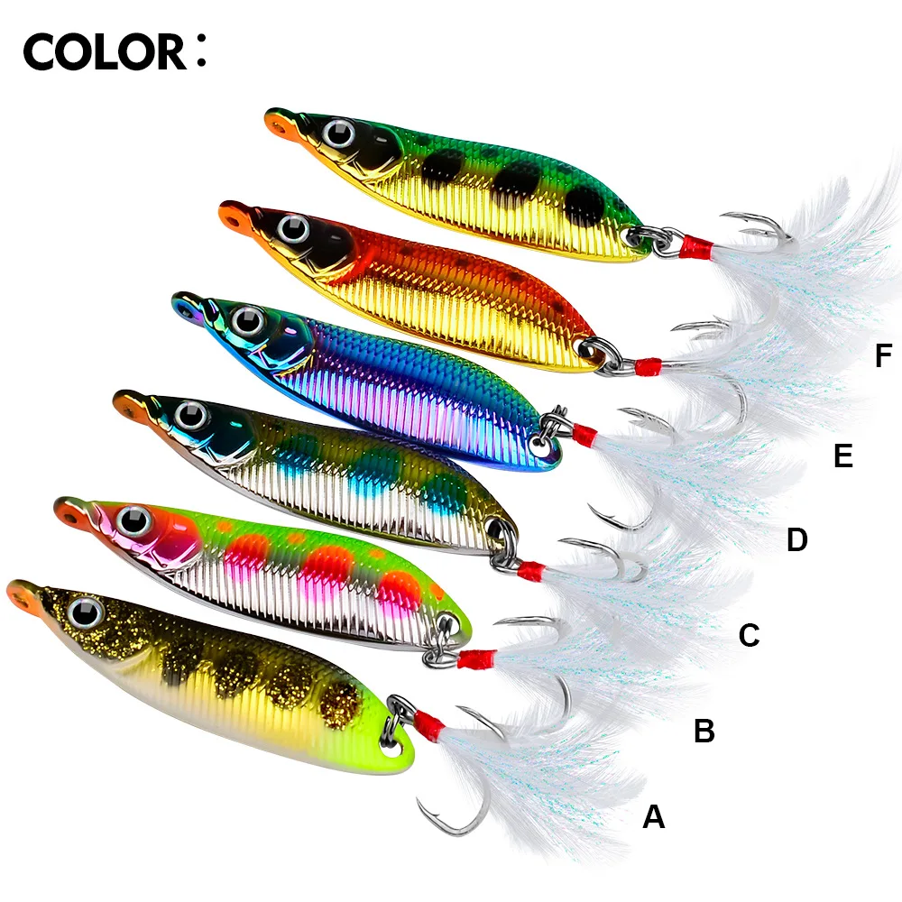 Señuelos de Pesca coloridos de Metal, cebo giratorio Wobbler, cuchara de lubina Artificial, lentejuelas duras, señuelo de gancho de acero de Metal, 1 piezas, 2,5-9g - imagen 4