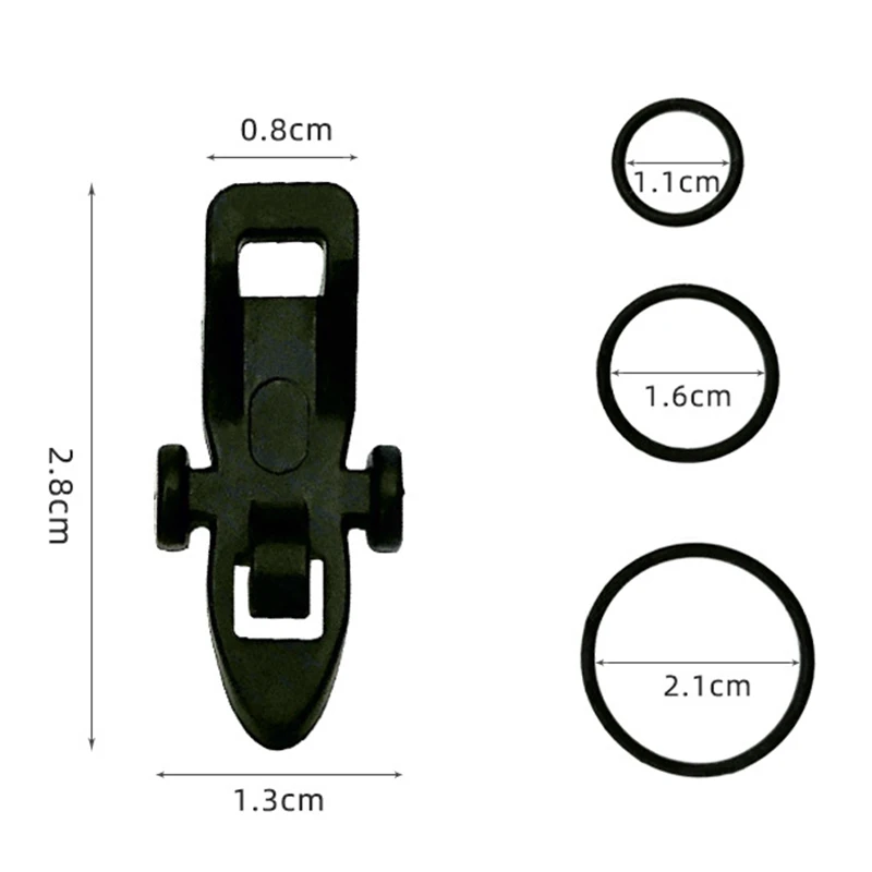 1 Juego de anzuelos de pesca, soporte de cebo con 3 anillos de goma para aparejos de caña de pescar, accesorios portátiles, cebo fijo - imagen 2