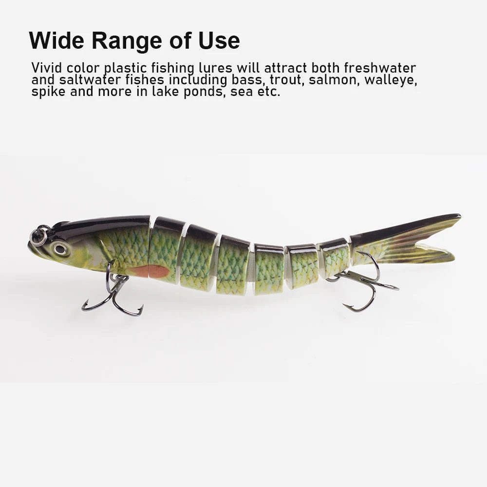 Hanlin 26g/14cm cebos multiarticulados Wobblers que se hunden Señuelos de pesca Crankbait Swimbait cebo Artificial duro Lucio aparejos de lubina - imagen 3