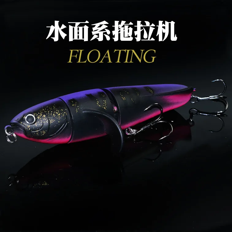 1 unidad de 6cm 24g Topwater Spinner señuelo de pesca Popper lápiz Artificial cebo duro cola giratoria aparejos de pesca Swimbait - imagen 4