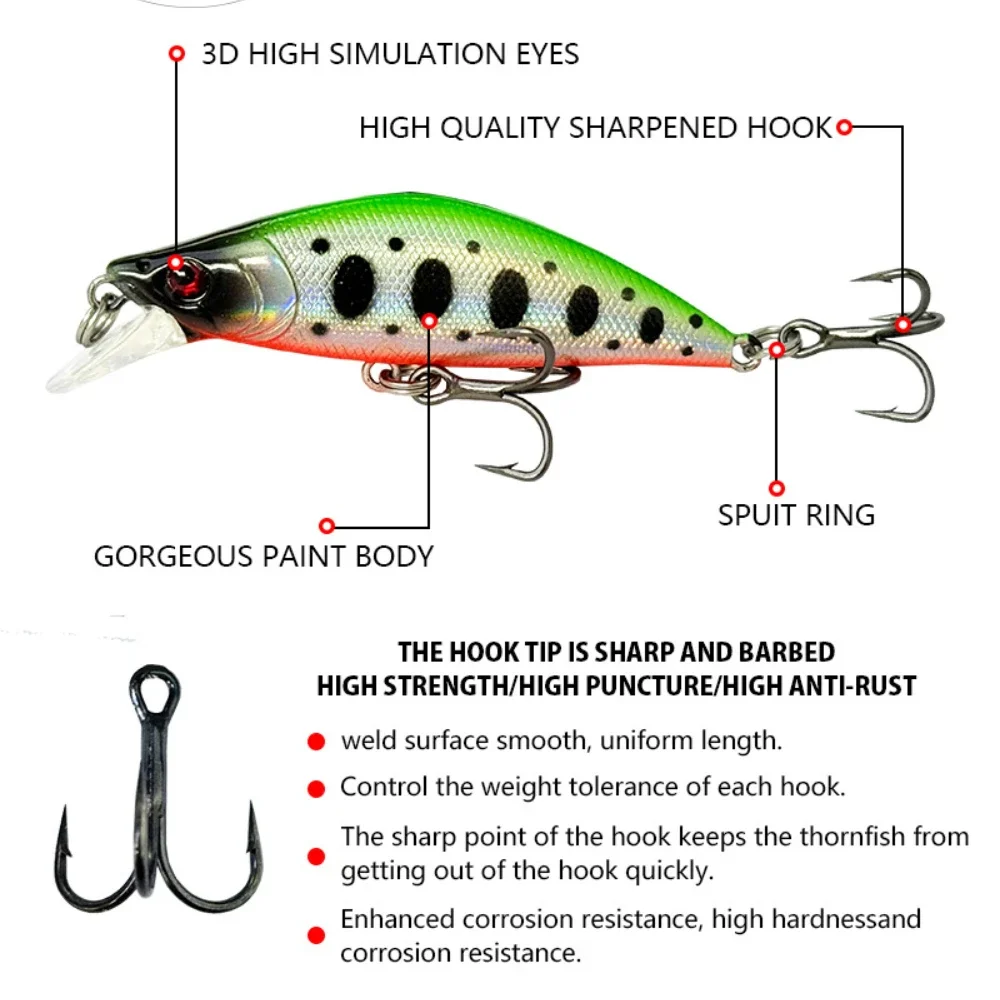 Señuelo de pesca Jerkbait de fundición larga, pececillo que se hunde, 50mm, 5,2G, aparejos de cebo Artificial para lubina de agua salada y tierra - imagen 5