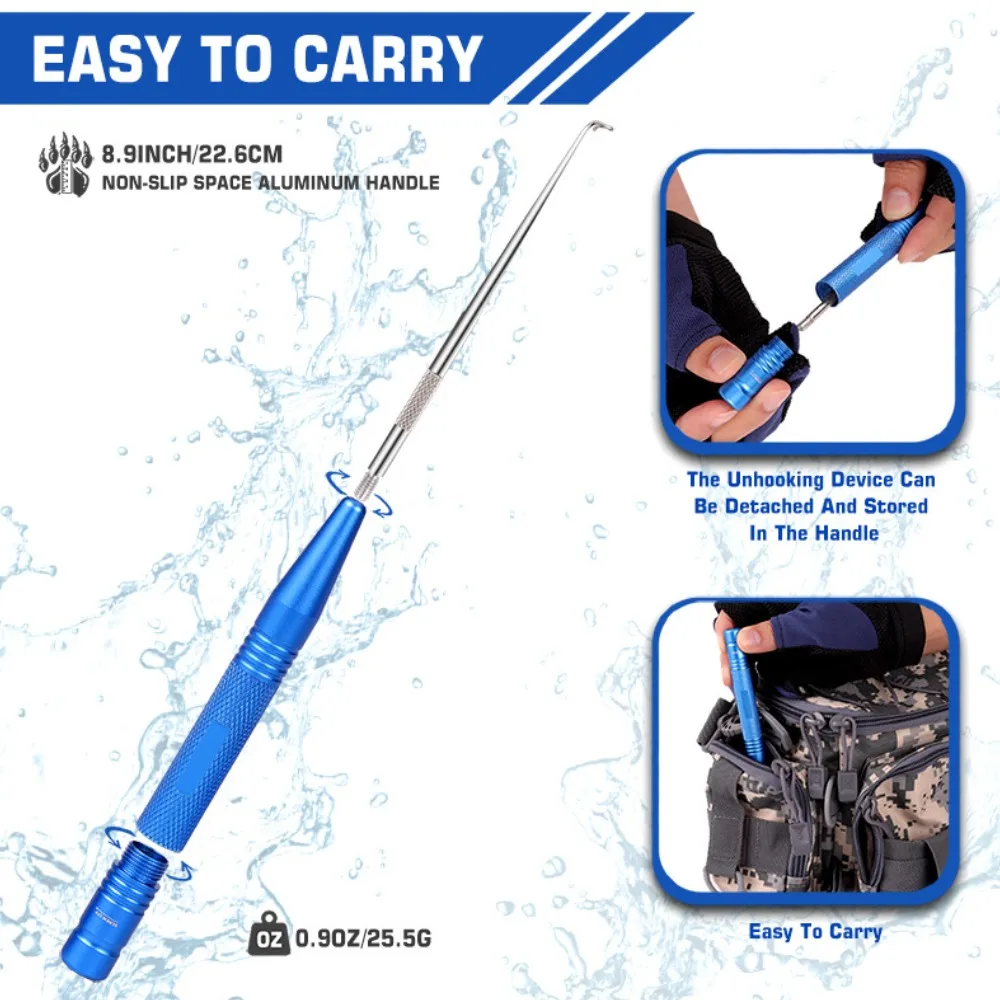 Separador rápido de anzuelos de pescado, Extractor de seguridad desmontable, dispositivo de desacoplamiento rápido de acero inoxidable, accesorios marinos portátiles - imagen 5