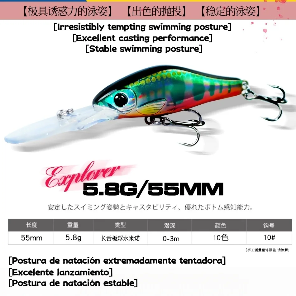Swolfy Señuelos Flotantes Minnow Crankbait para Lucios - imagen 3