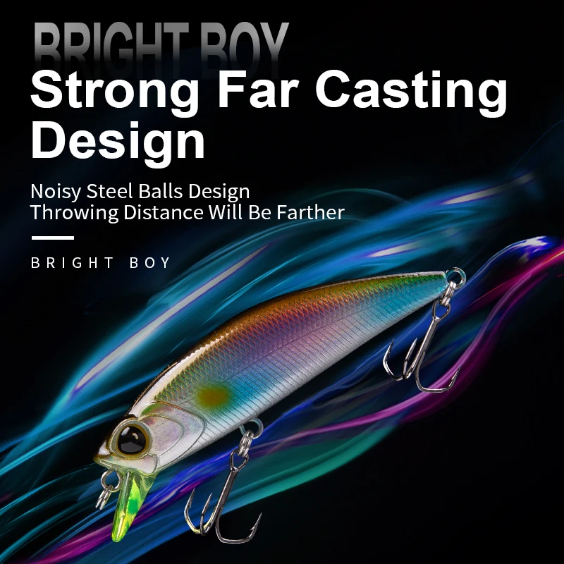 Kingdom-señuelo de pesca de pececillo que se hunde, 45mm, 60mm, fundición lejana, Wobbler duro Artificial, Crankbaits, cebos duros de cuerpo delgado para trucha y lubina - imagen 5