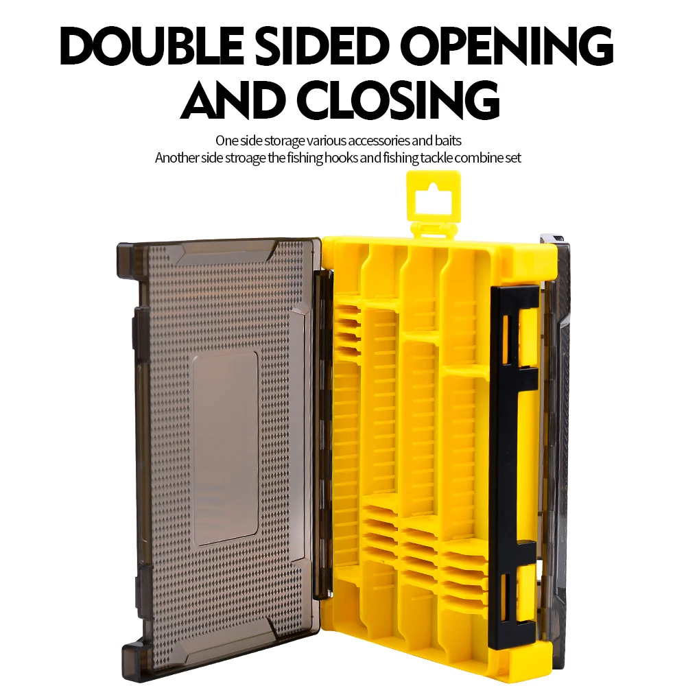 PROBEROS-caja de aparejos de pesca de doble cara con divisores Rmvovable, anzuelos, accesorios de plomada, organizador de almacenamiento, herramienta portátil - imagen 4