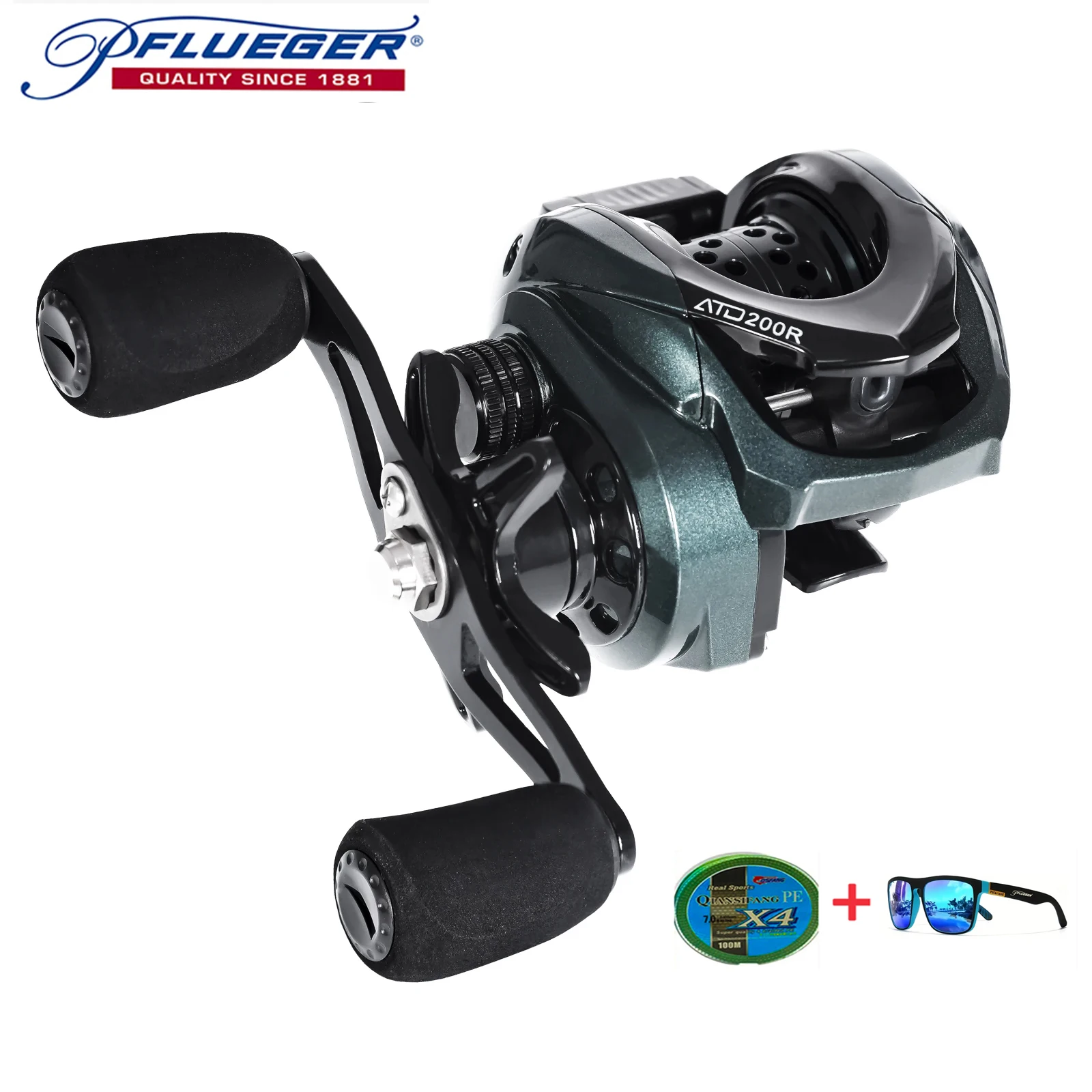 Pflueger Commando Power Baitcaster carrete relación de engranaje de alta velocidad 7,1: 1 arrastre 10kg nueva generación Drag Clicker pesca en agua salada