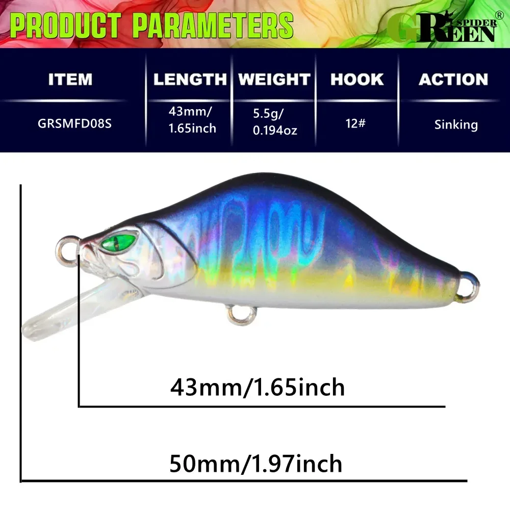 43mm 5,5g hundimiento Minnow Mini señuelo duro señuelo de pesca Artificial Wobblers Crankbait trucha cebo - imagen 4