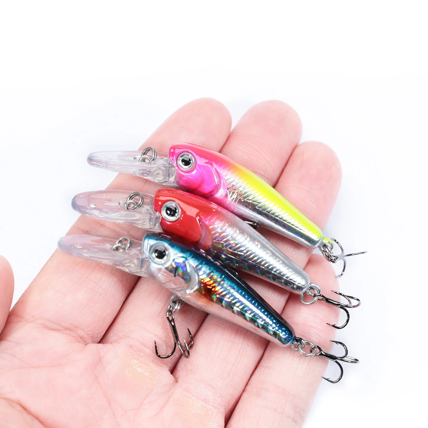OUTKIT 3,2g 40mm pececillo flotante señuelo de Pesca de invierno para trucha cebo duro Crankbait Wobblers aparejos de Pesca para lubina perca Pesca - imagen 3