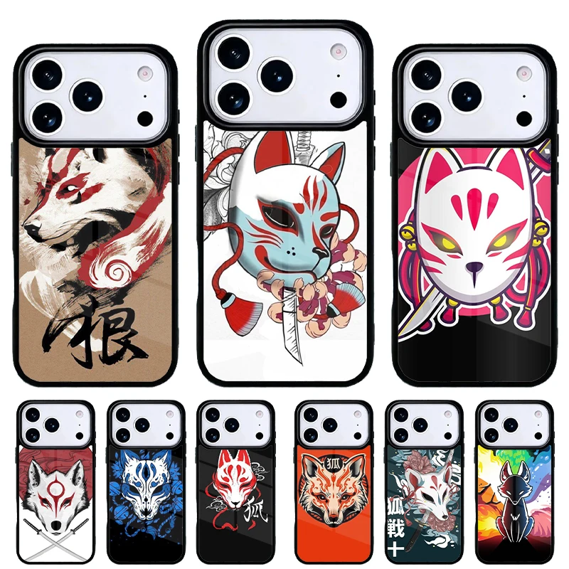 Funda para iPhone con diseño Kitsune – Máscara de zorro japonesa