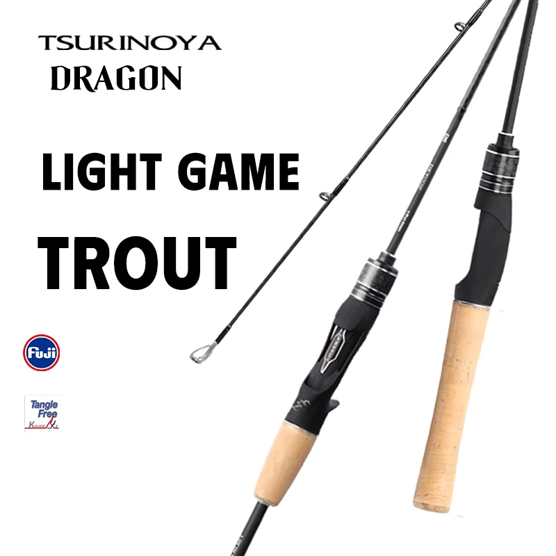 Caña de pescar TSURINOYA DRAGON Light Game 1,6 m 1,8 m UL acción rápida guía FUJI caña de carbono giratoria para trucha Rochfish Bass