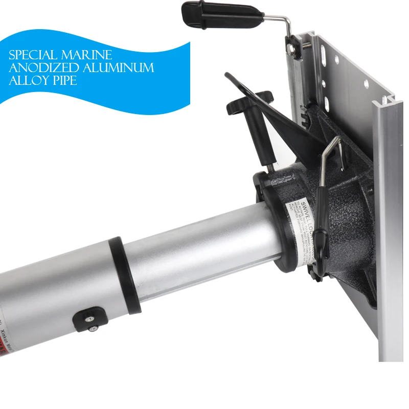 Pedestal de asiento de barco de aluminio de altura ajustable con cerradura y tobogán, rango de 13-18 pulgadas para asientos de barco - imagen 3