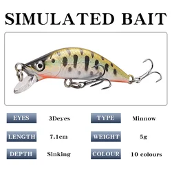 Señuelo Minnow duro láser con sonajero para black bass y lubina