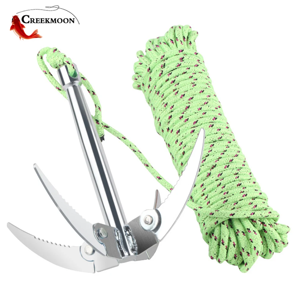 Cuchillo de anclaje de pesca para deshierbe, herramientas de deshierbe para plantas acuáticas afiladas, extractor de malezas de hierro plegable, aparejos de pesca - imagen 2